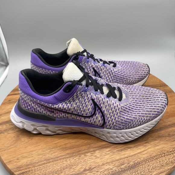 Nike React Infinity Run Flyknit 3 Shoes Mens 12.5 Purple Running Comfort Walking - Picture 1 of 8